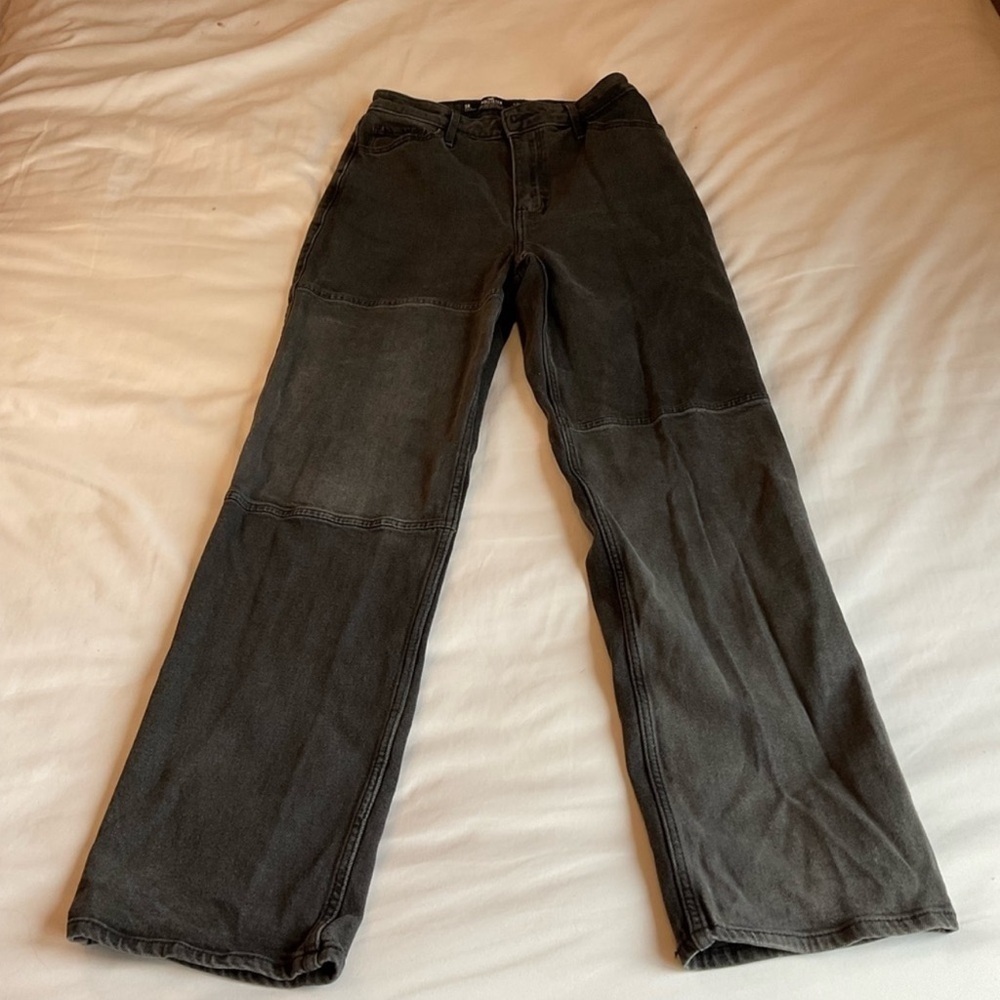 Hollister Black Patchwork Jeans Size 3 Waist 26 Boyfriend Cut